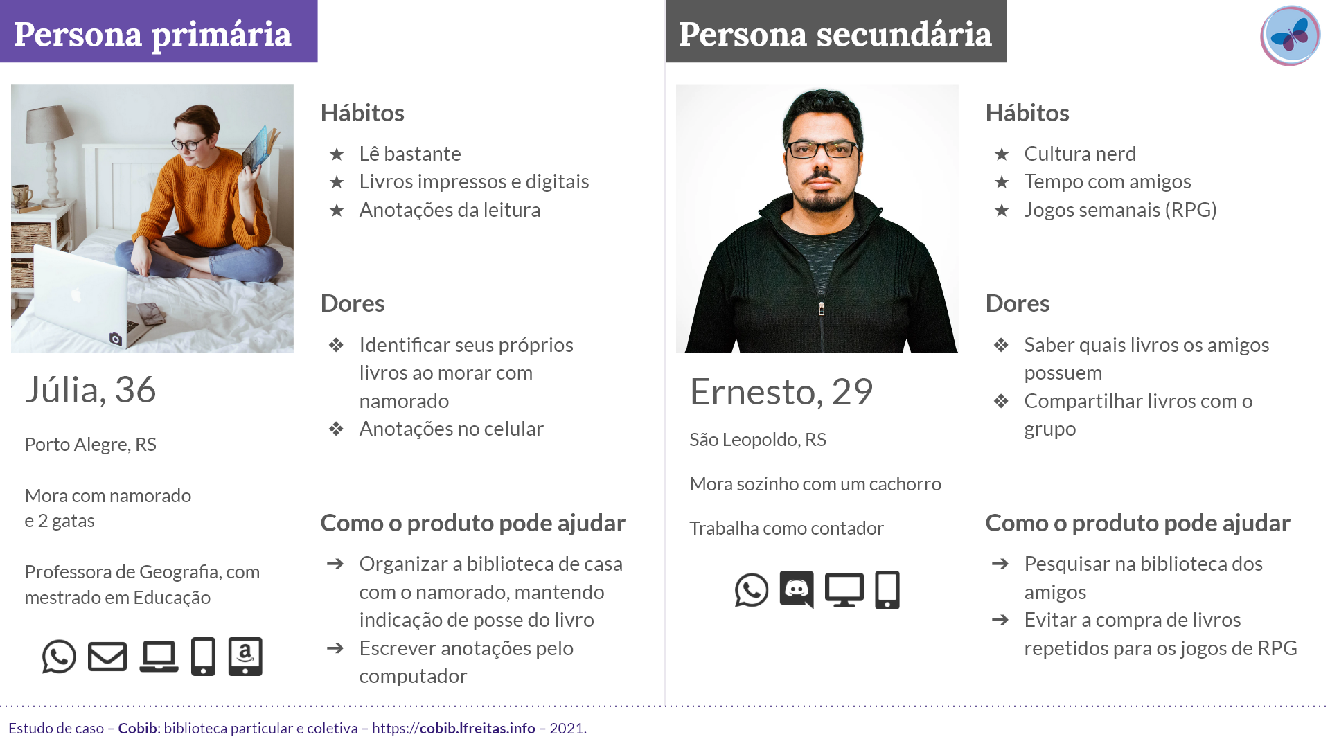 Persona primária e secundária